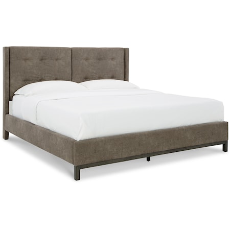 King Upholstered Panel Bed