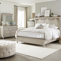 Modern Farmhouse 4-Piece King Mantle Bedroom Set with Bedroom Chest