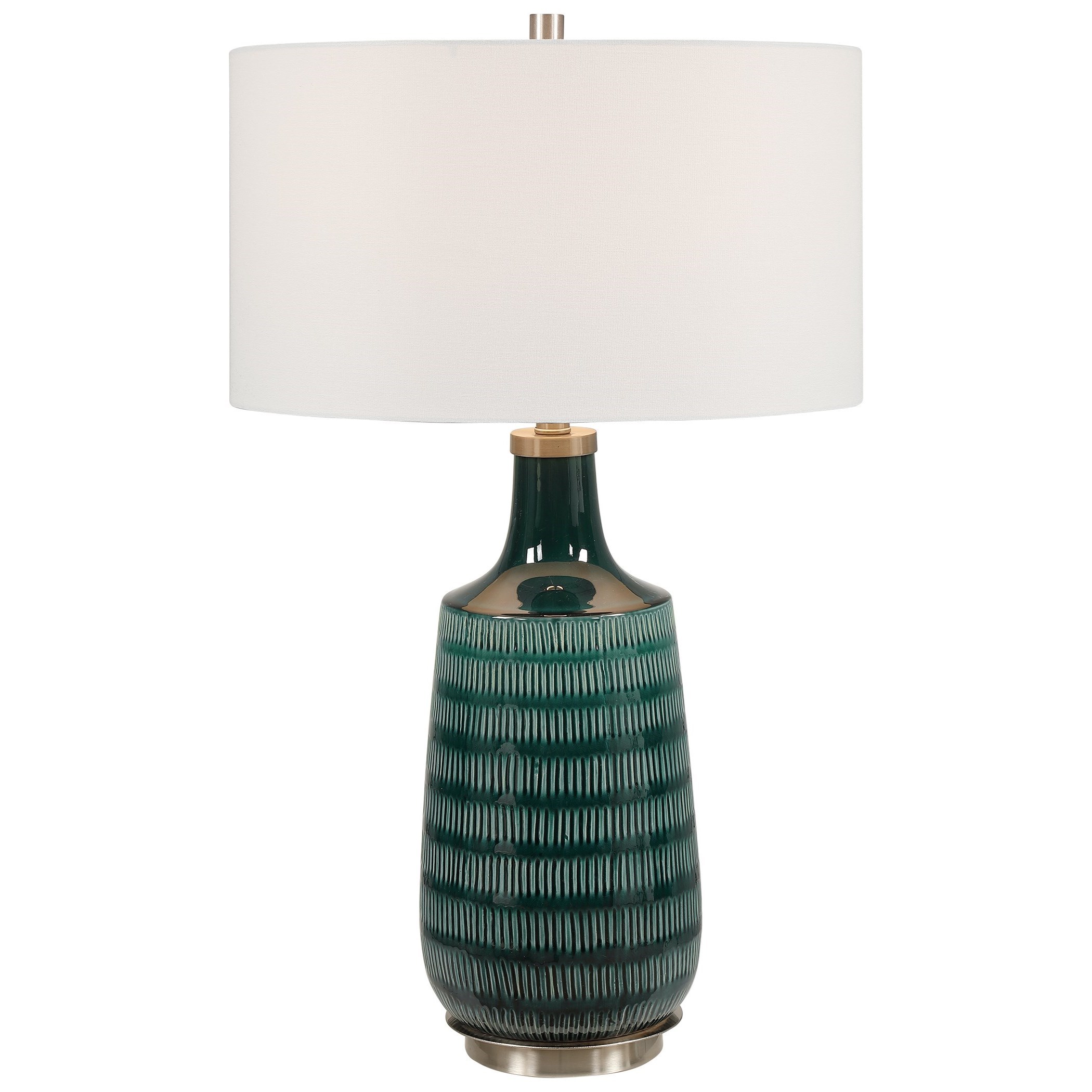 dark green table lamp