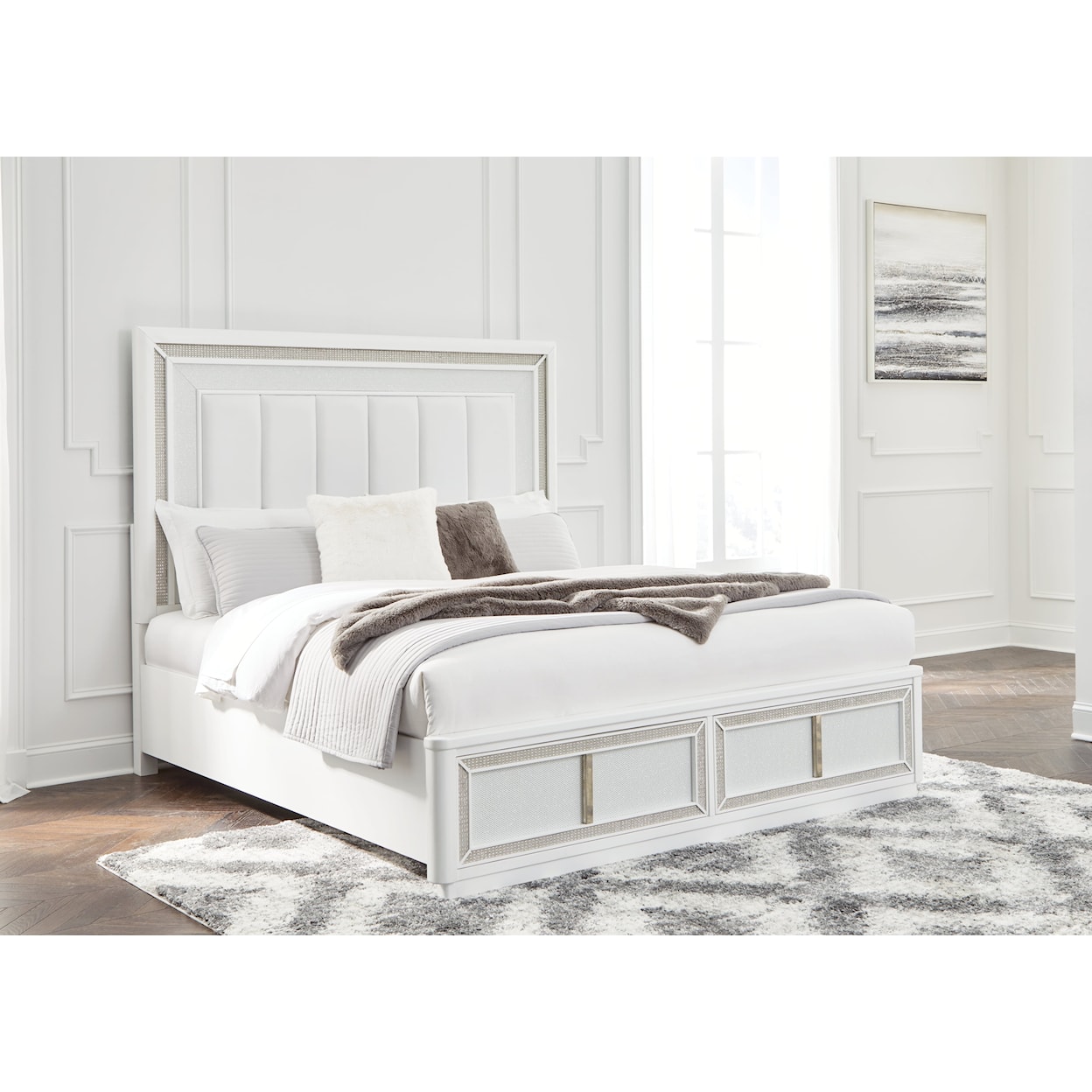 Ashley Signature Design Chalanna King Upholstered Storage Bed