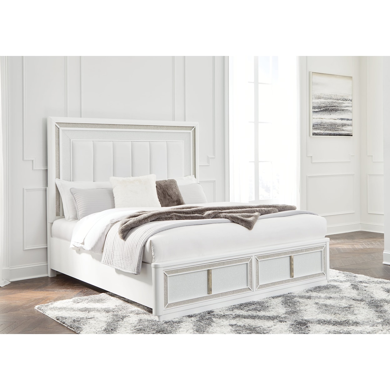 Signature Design by Ashley Chalanna King Upholstered Storage Bed