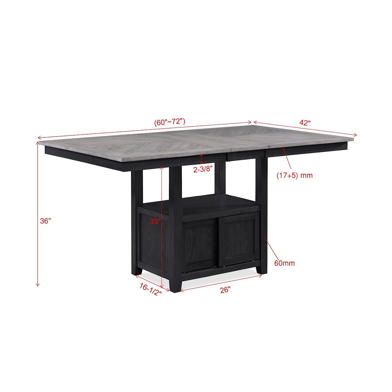 Crown Mark Buford Counter Height Table