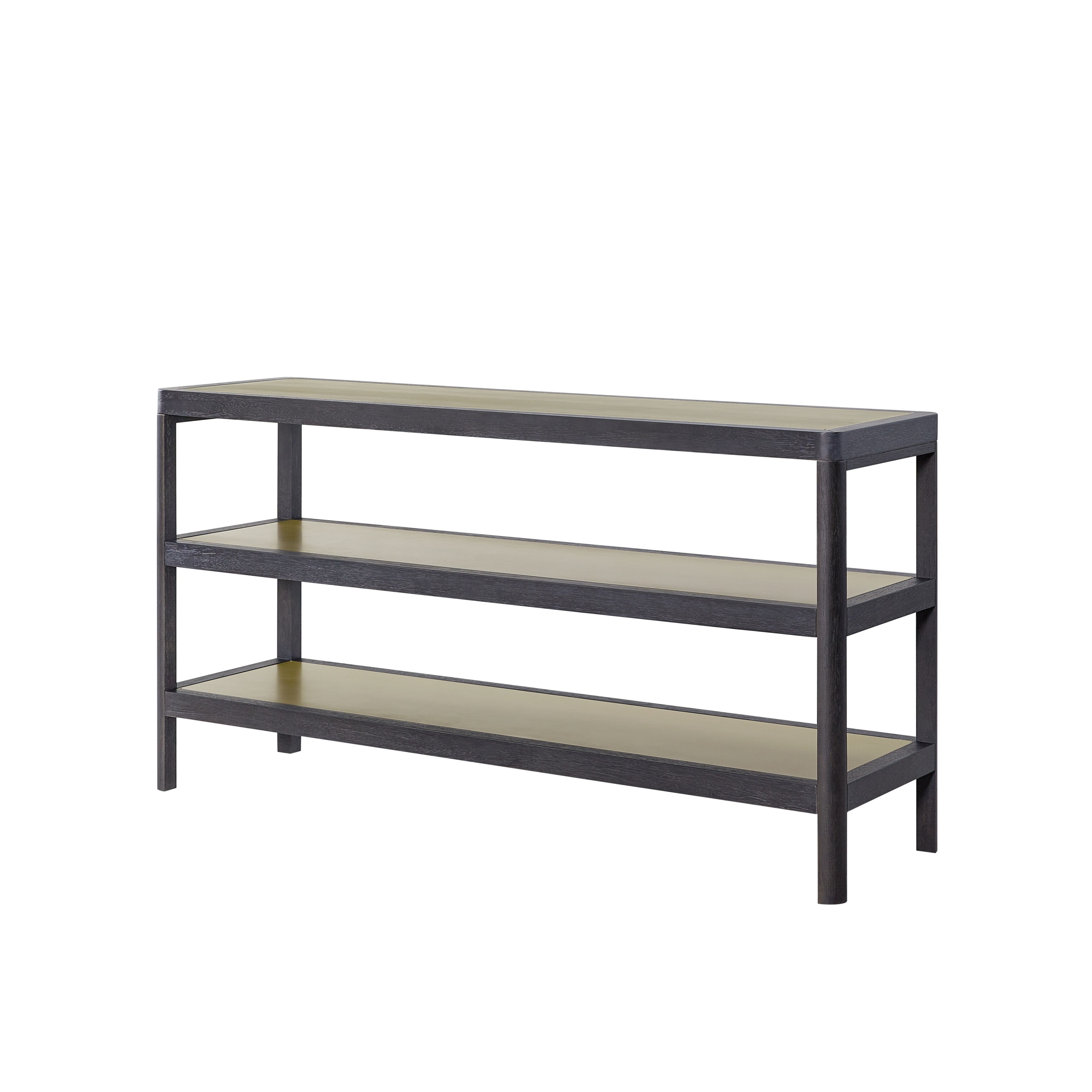 2-Shelf Console Table w/Metal Inset Shelves