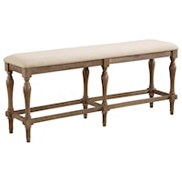 Rustic Counter-Height Upholstered Dining Bench