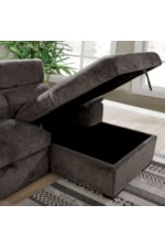Furniture of America Patty Sofa Sectional with Pull Out Sleeper and Storage