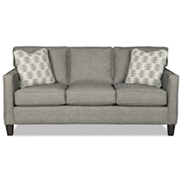 Customizable Sofa with Track Arms, Semi Attached Box Back,  Welt Cords, and Tapered Legs