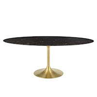 78" Oval Marble Dining Table