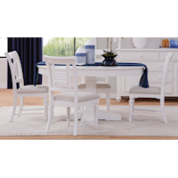 Coastal 5-Piece Dining Set with Upholstered Chairs