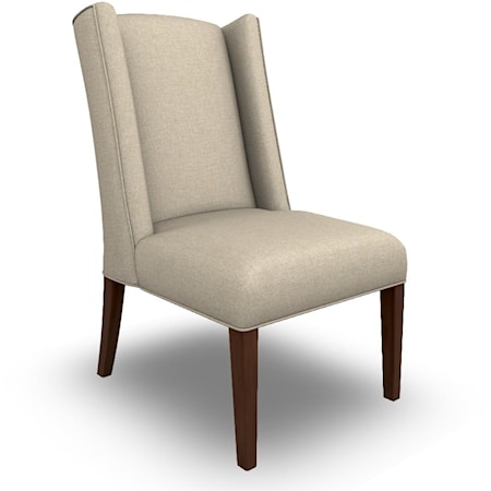 Contemporary Winged Side Chair