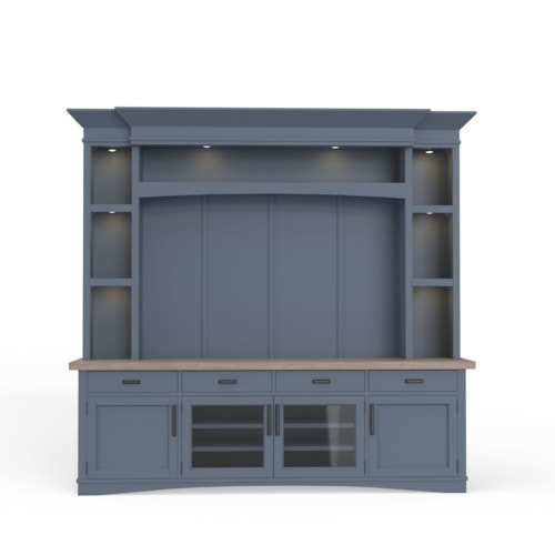 Farmhouse Entertainment Center with LED Lighting