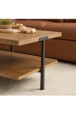 Flexsteel Casegoods Millwork Contemporary Rectangular Coffee Table with Steel Frame