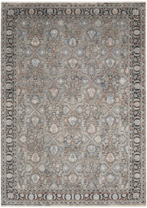 8'6" x 11'6" Grey/Navy Rectangle Rug