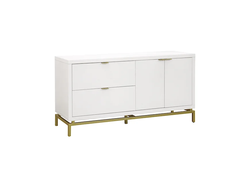 Accents White Modern Glam Sideboard by Accentrics Home at Corner Furniture