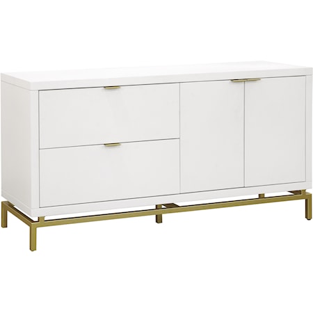 White Modern Glam Sideboard