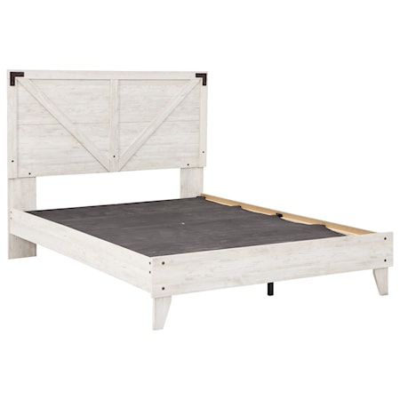 Queen Platform Bed with Panel Headboard