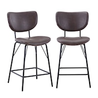Owen Contemporary Upholstered Counter Height Stool - Dark Brown