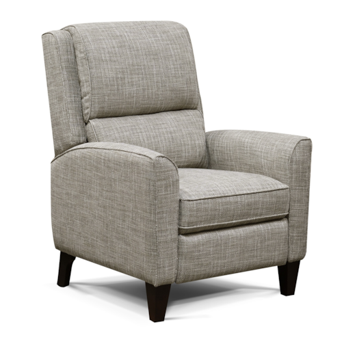 Transitional Push Back Recliner with Tapered Legs
