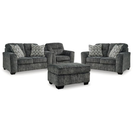 2 Loveseats, Oversized Chair And Ottoman