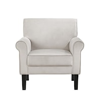 Transitional Accent Chair-Velvet Ash