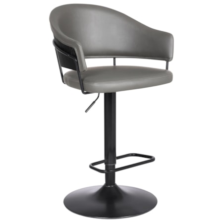 Adjustable Leather Swivel Bar Stool