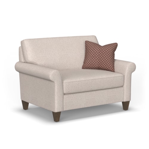 Casual Style Chair and a Half with Rolled Arms