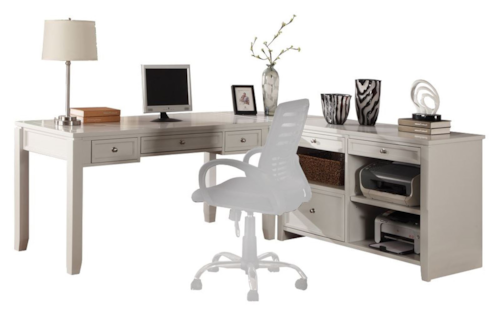 Cottage L-Shaped Desk with Credenza