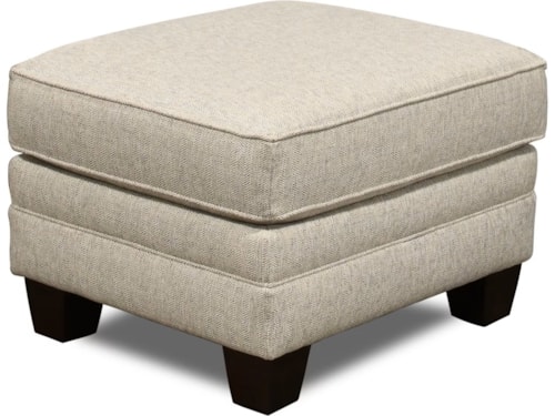 Transitional Ottoman with Nailhead Trim