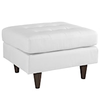 Empress Contemporary Bonded Leather Accent Ottoman - White