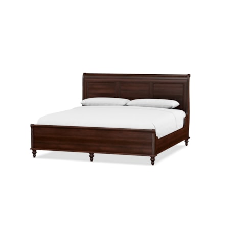 King Sleigh Bed with Low Footboard