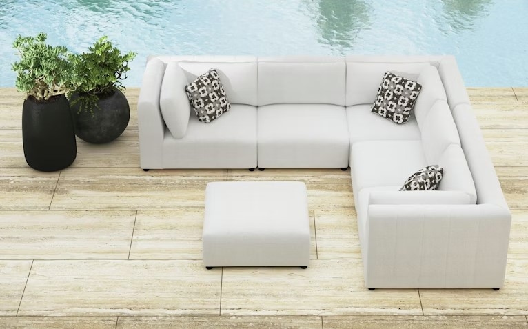 6-pc. Outdoor Modular Sectional w/Ottoman