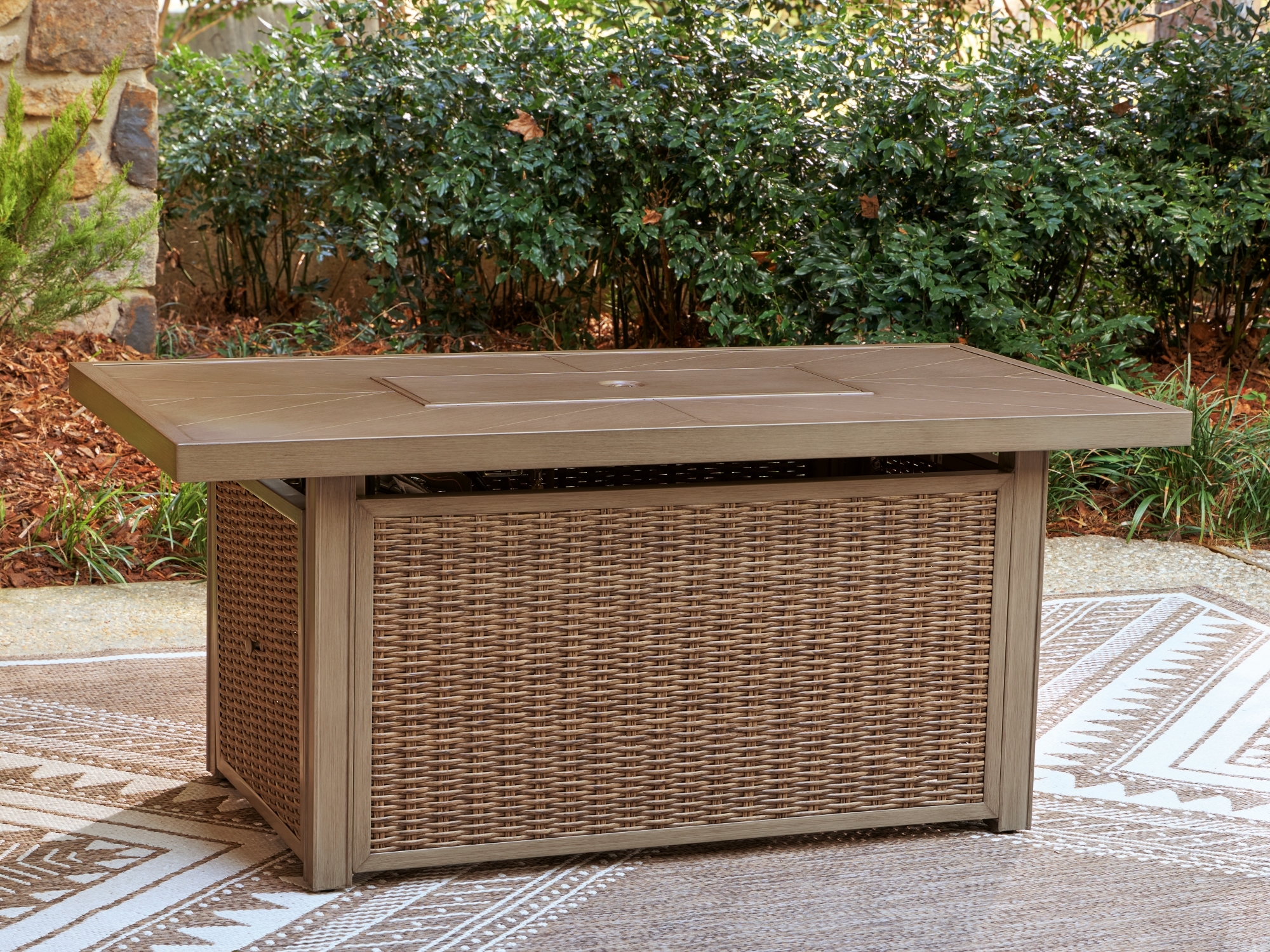 Signature Design by Ashley Laguna Heights Rectangular Fire Pit Table