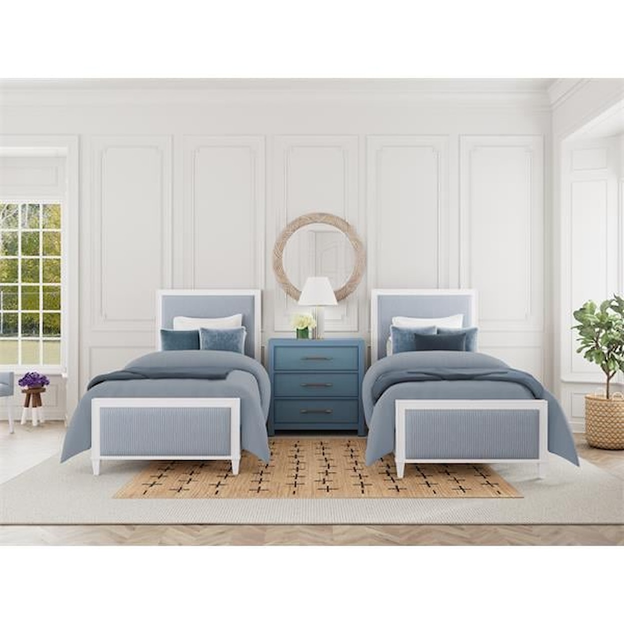Riverside Furniture Rosalie Twin Upholstered Panel Bed