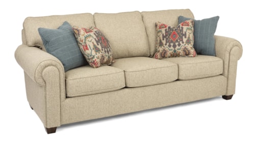 Transitional Sofa with Rolled Arms