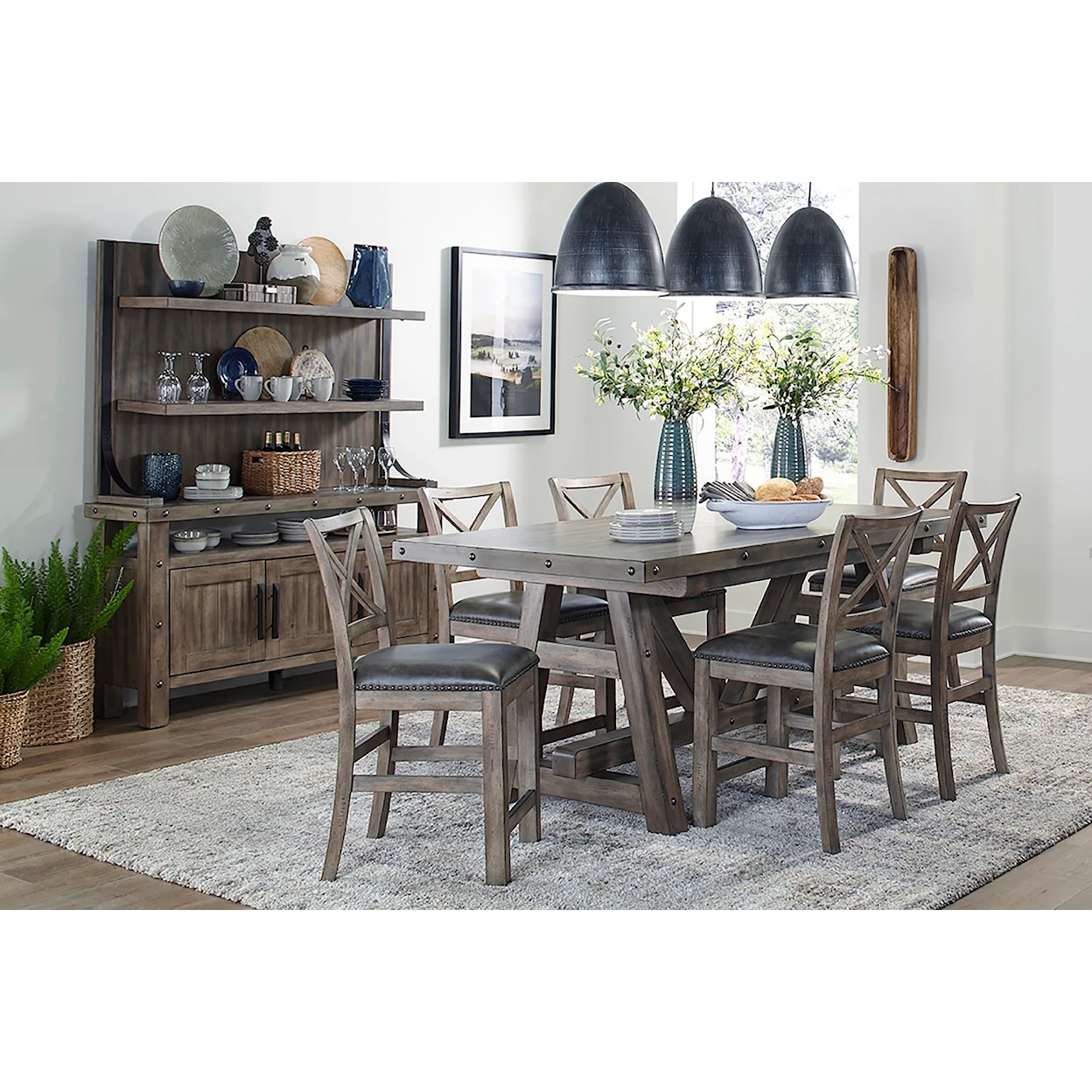 Paramount Furniture Lodge 10-Piece Counter Height Table Set