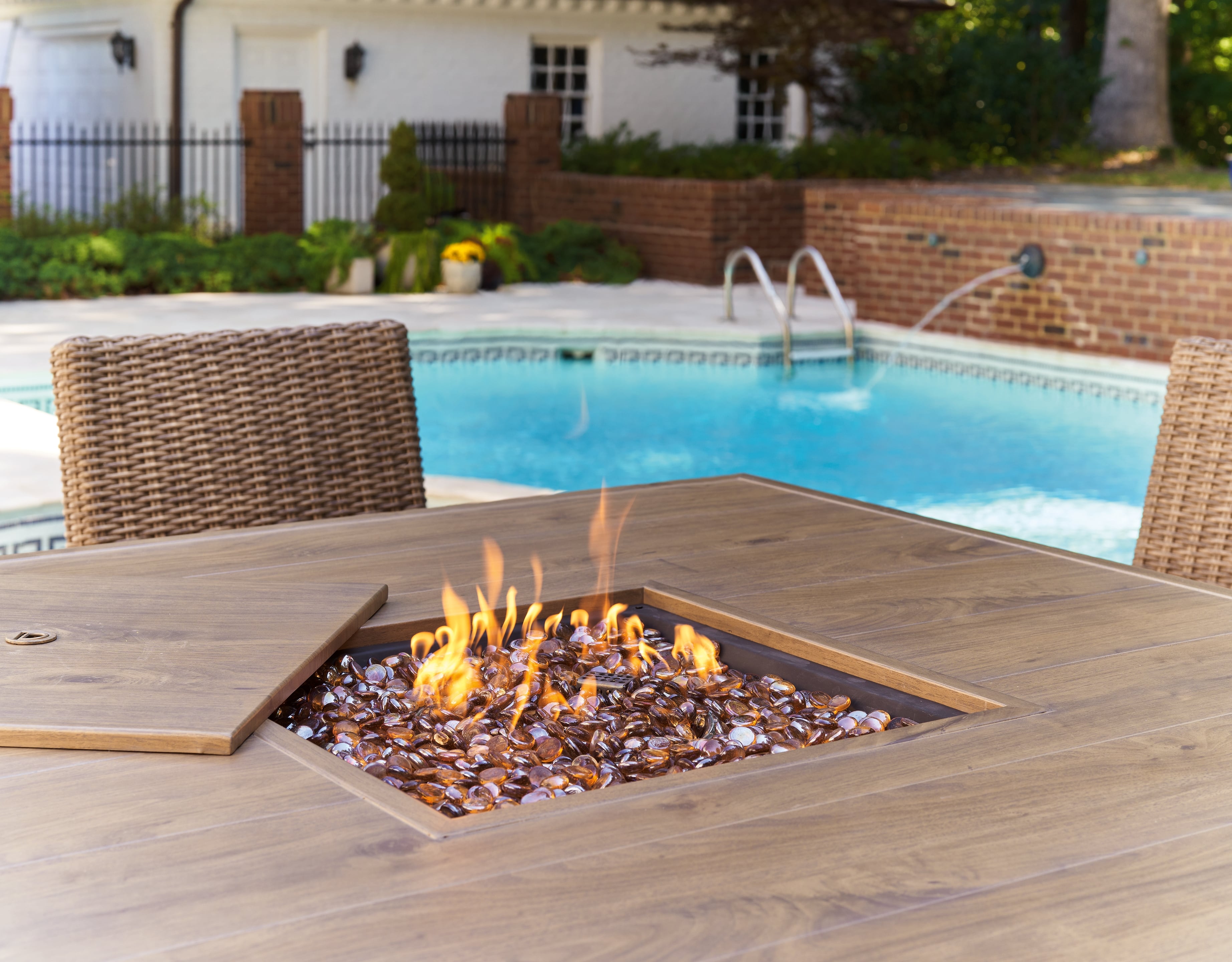 Signature Design by Ashley Walton Bridge Outdoor Bar Table With Fire Pit