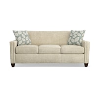 Contemporary Sofa with Track Arms and Accent Pillows