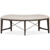 Magnussen Home Westley Falls Dining Curved Bench w/ Upholstered Seat