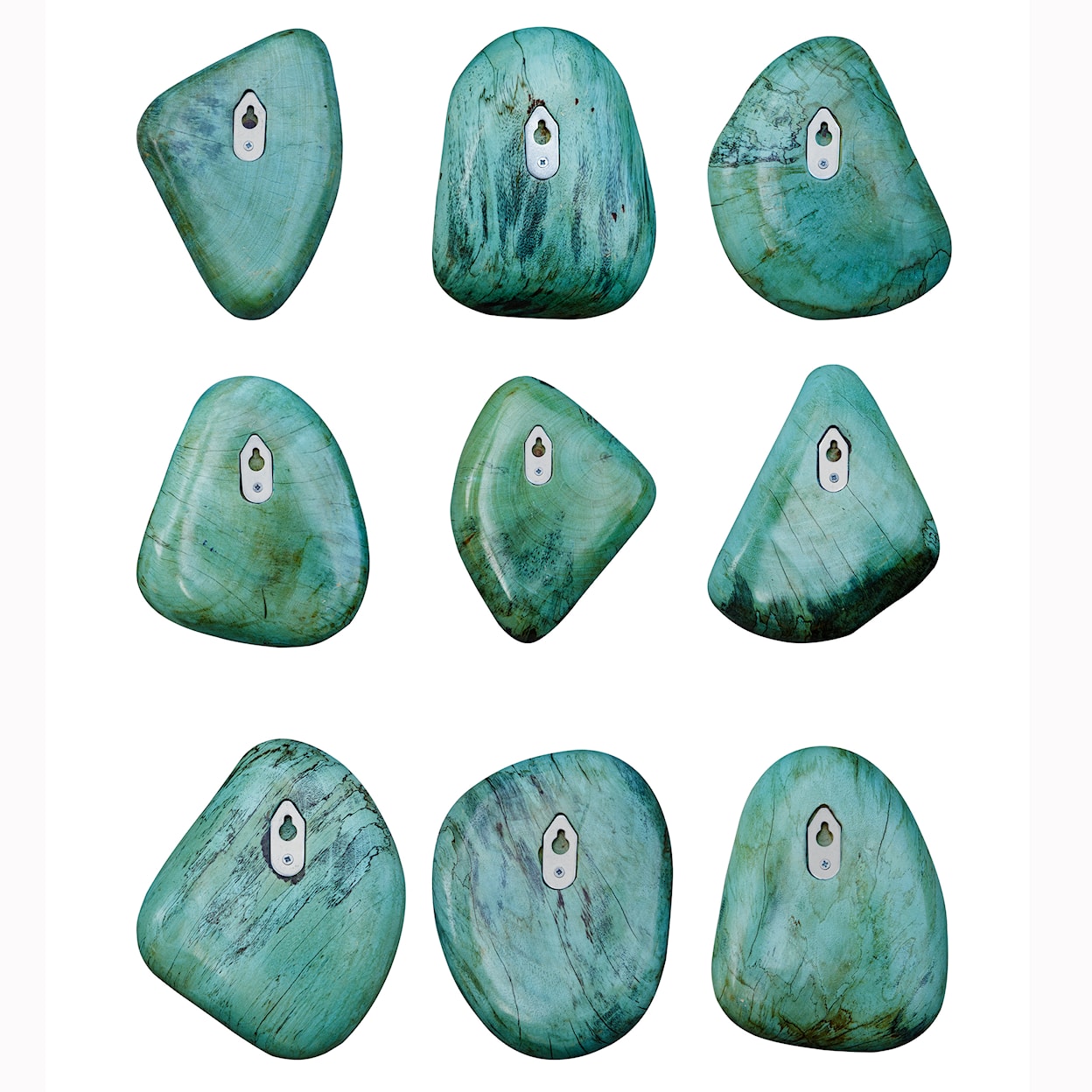 Uttermost Pebbles Pebbles Aqua Wood Wall Decor S/9