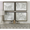 Uttermost Framed Prints World Maps (Set of 4)