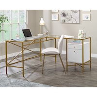 Contemporary L-Shaped Desk with File Cabinet