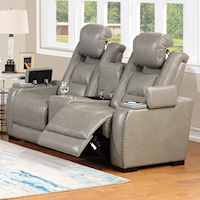 Contemporary Console Loveseat with Power Headrest