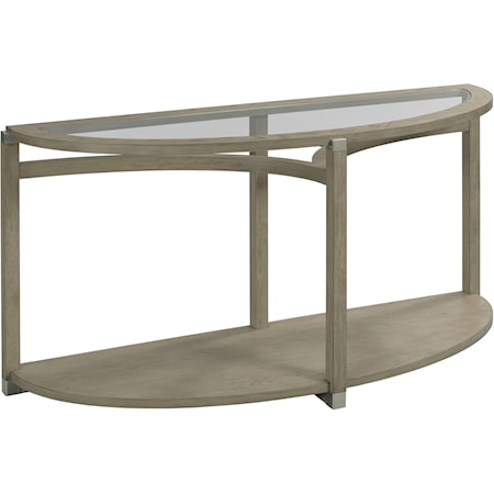 Demilune Sofa Table with Tempered Glass Top