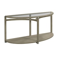 Demilune Sofa Table with Tempered Glass Top
