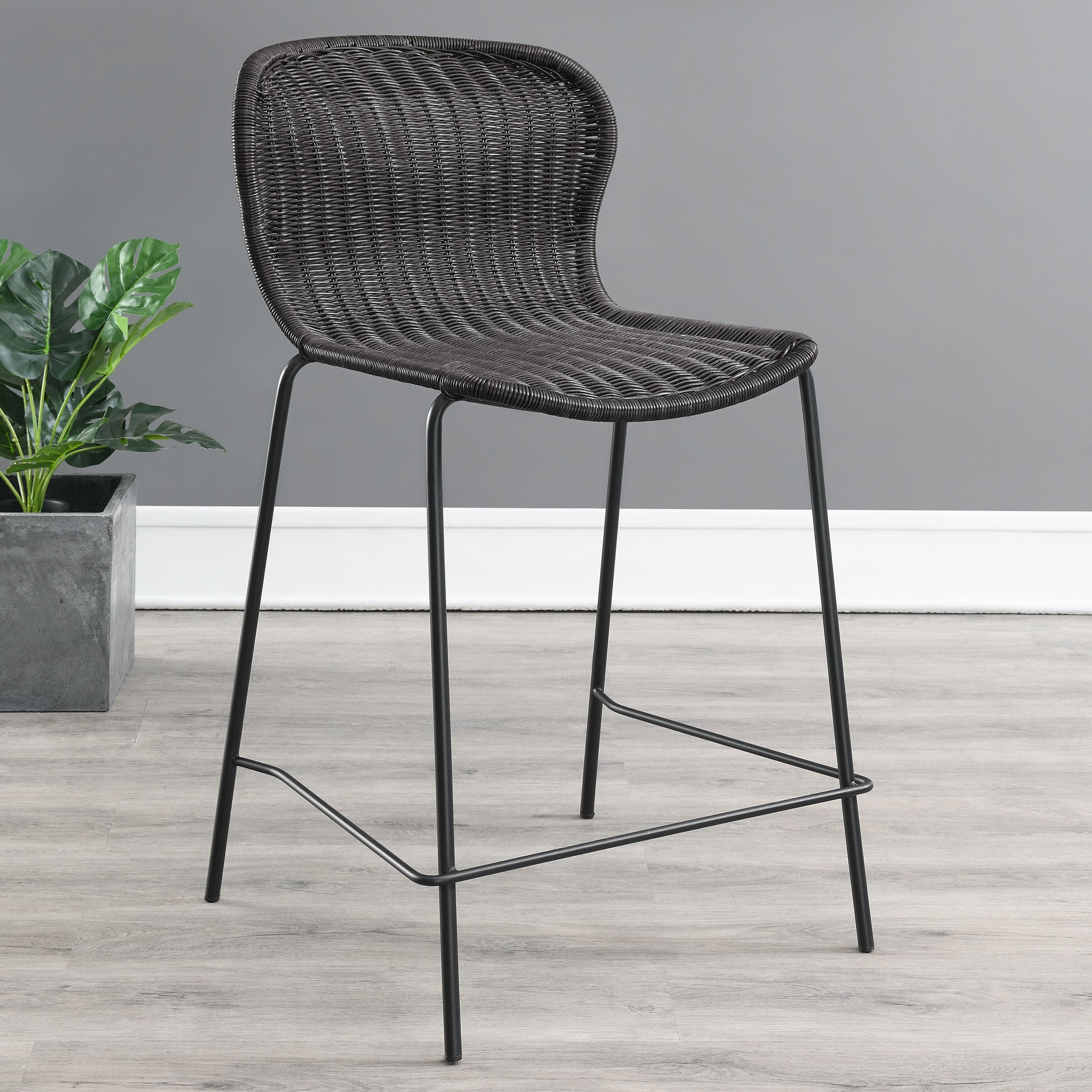 Mckinley Faux Rattan Counter Chair