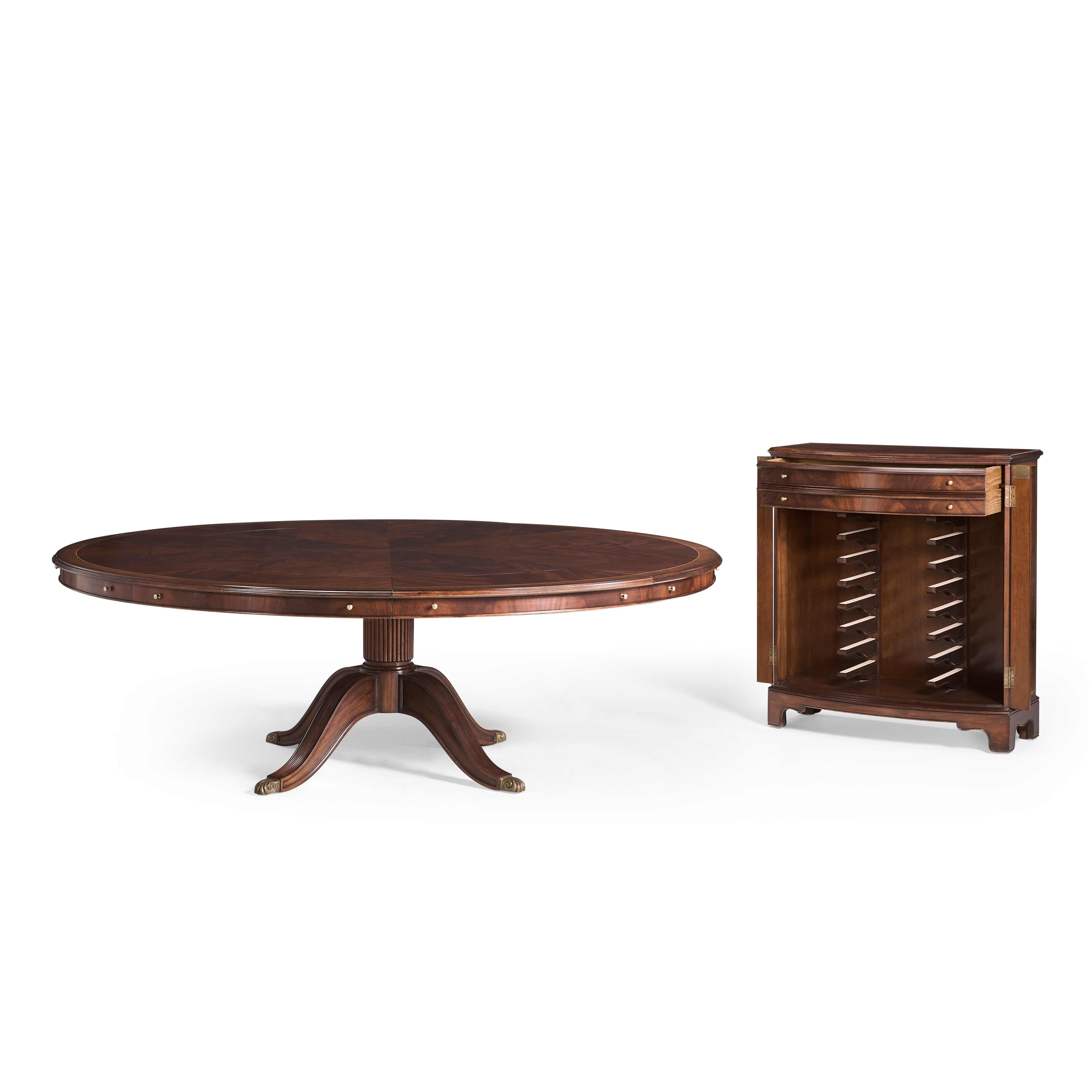 66" Mahogany Extending Circular Dining Table