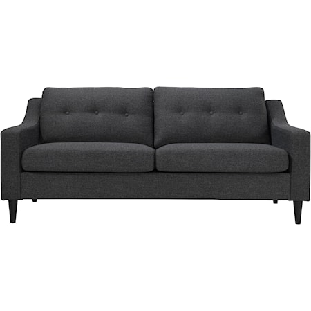 Grey Sofa with Button-Tufting