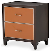 Contemporary 2-Drawer Nightstand with Velvet-lined Drawers
