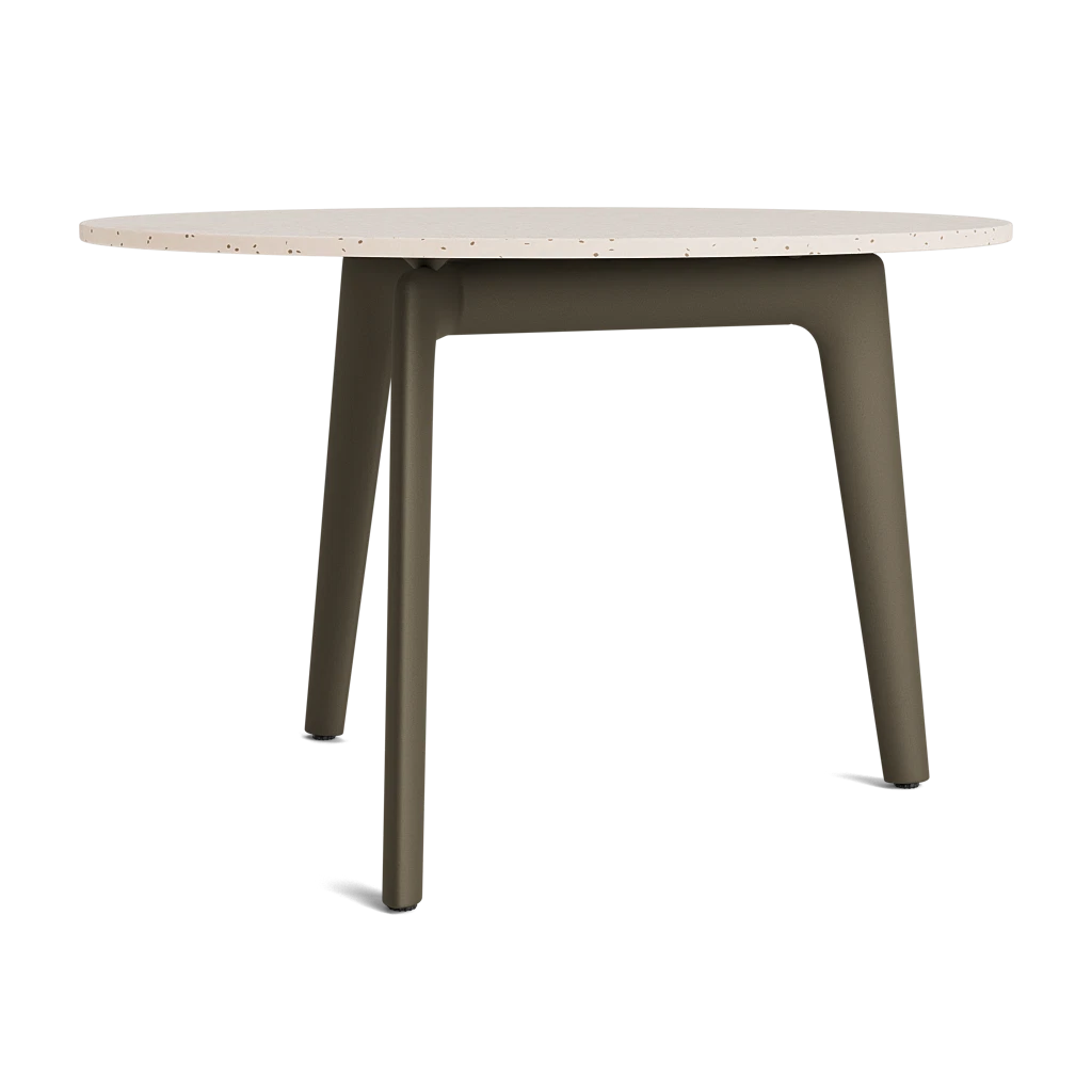 26" Round Stone-Top End Table