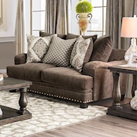 Transitional Love Seat with Nailhead Trim