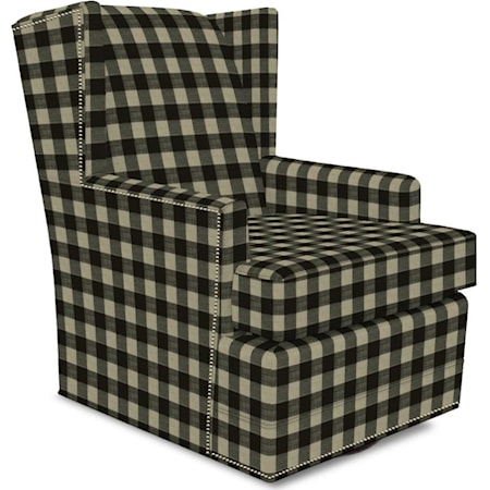 Transitional  Swivel Chair with Nailhead Trim